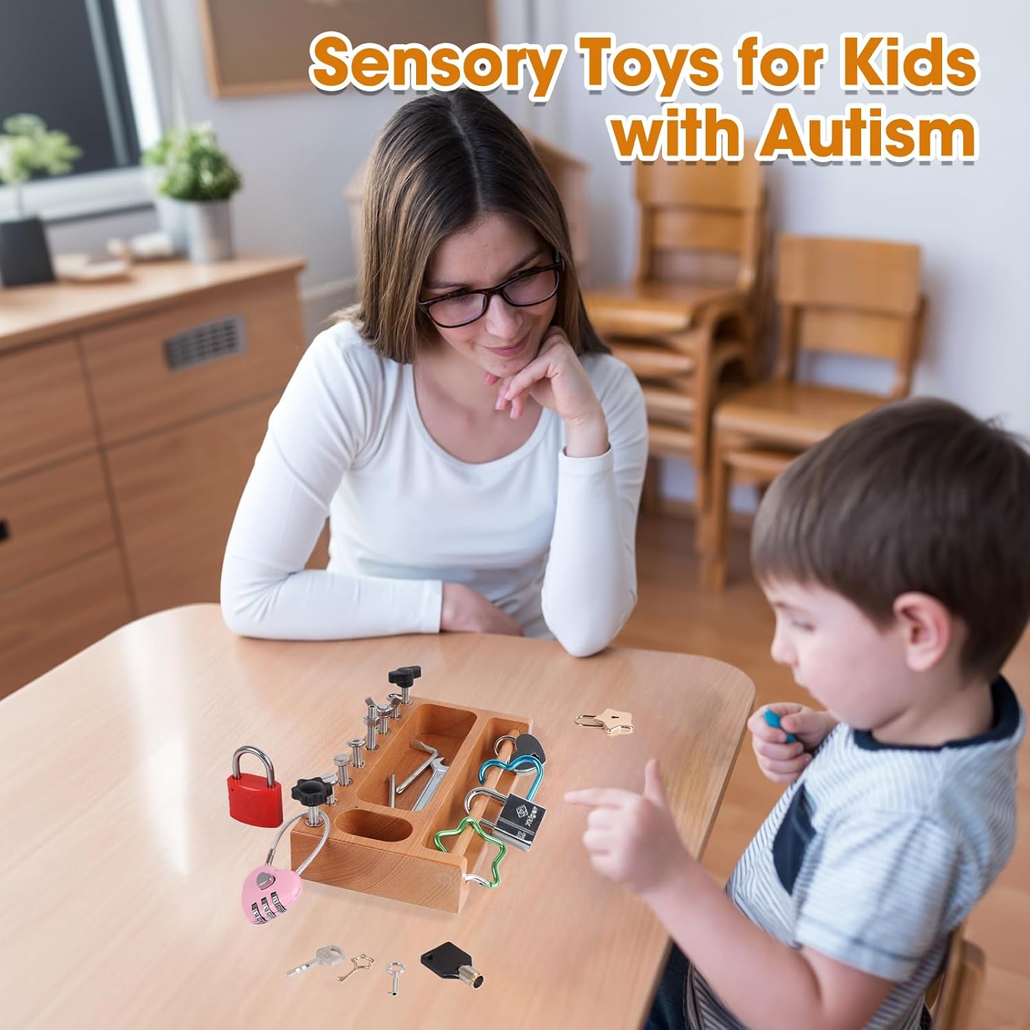 Thumbnail 3 de TOUHKAN Montessori busy board, beech wood