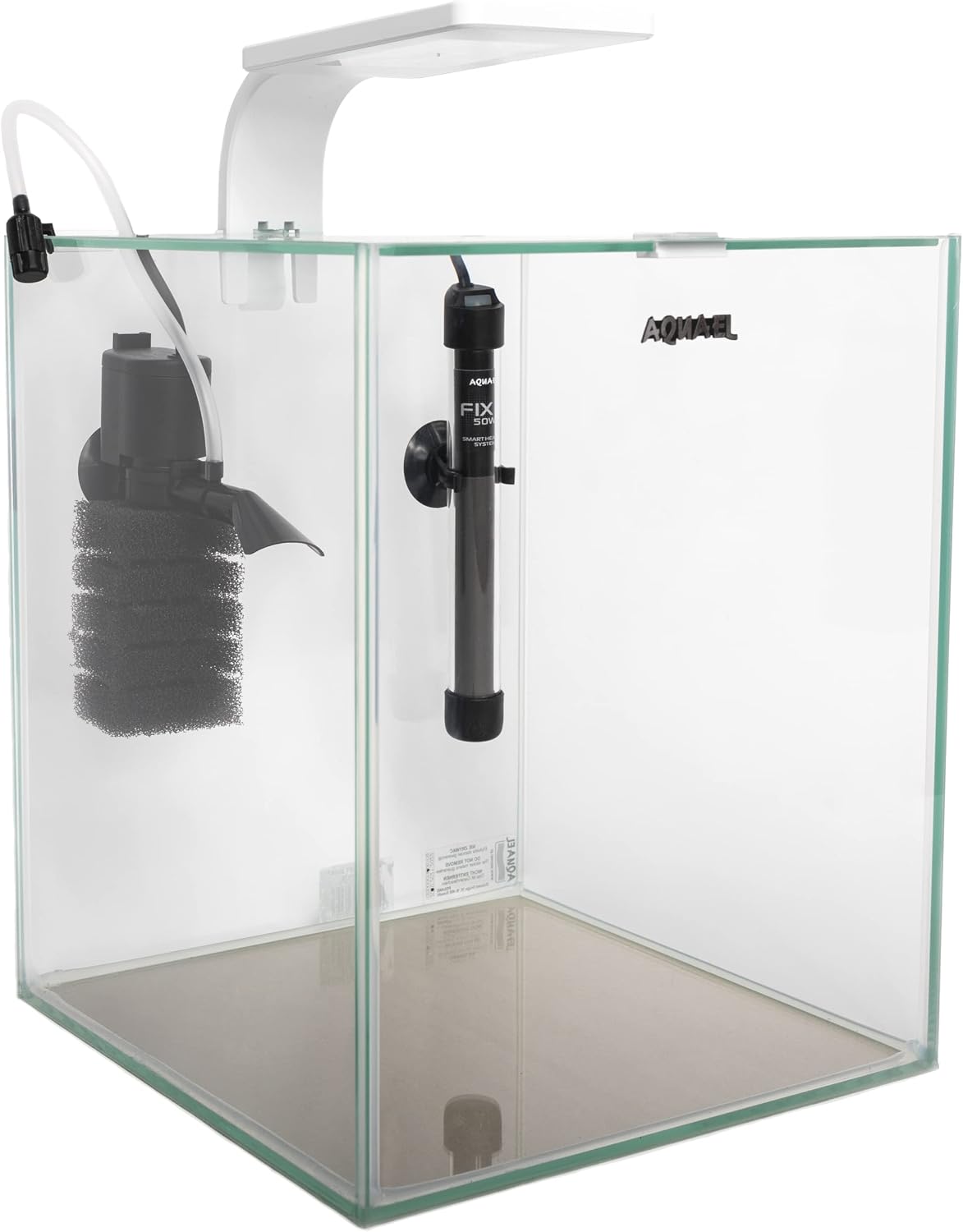 Detalle de Aquael SHRIMP SET SMART D&N 20 – białe akwarium 19 l z filtrem i oświetleniem