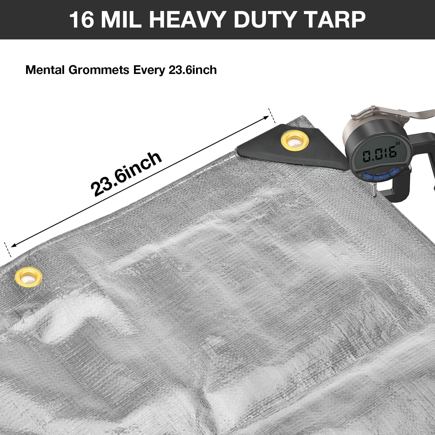 Detalle de Pattiumo Tarp Waterproof 10 x 12 FT Heavy-Duty 16 Mil Multipurpose Cover (Green/Brown)