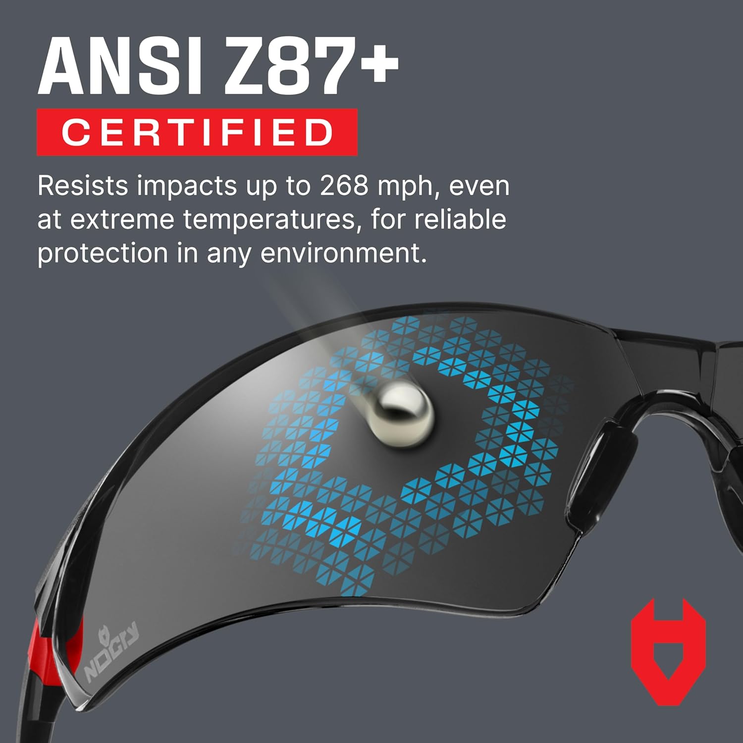 Thumbnail 4 de NoCry Safety Sunglasses with Green Tinted Wraparound Lenses (Black & Red) – UV400 PPE eye protection