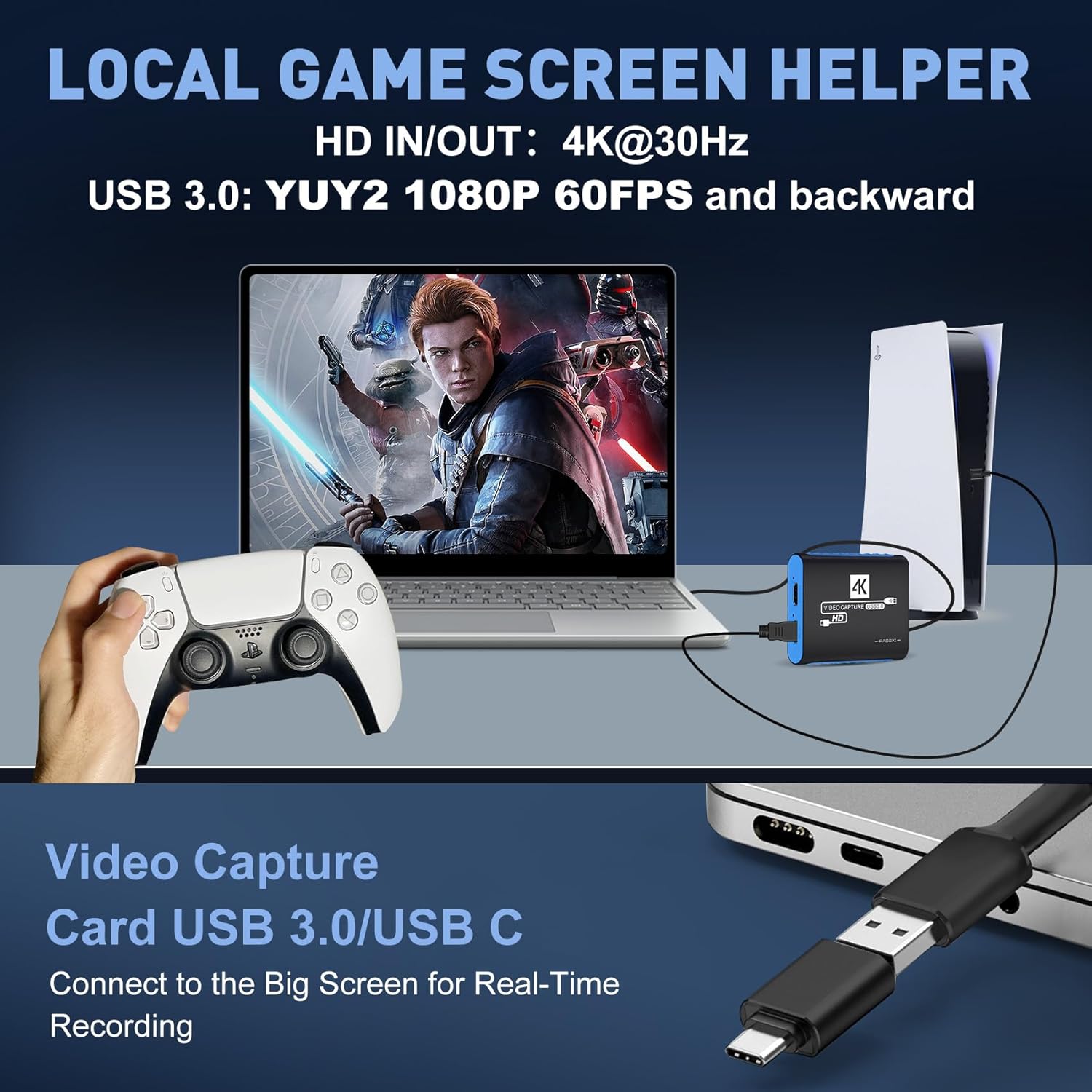 Thumbnail 3 de Capture Card for Nintendo Switch, Steam Deck, and More — 1080p60 with 4K Passthrough