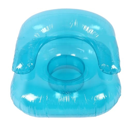 Riuulity Transparenter Aufblasbarer Sessel – Ergonomischer PVC-Sessel für Innen & Außen, Blau