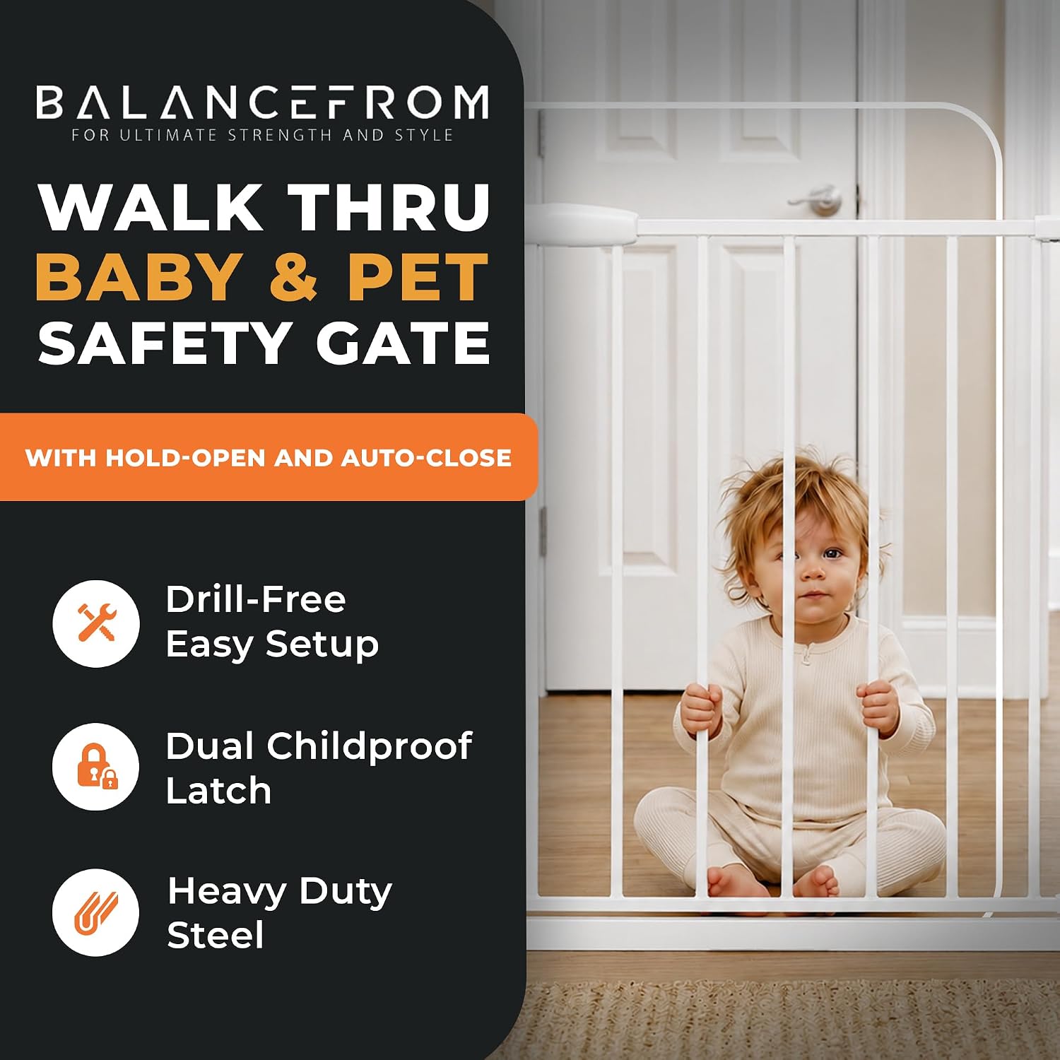 Thumbnail 1 de BalanceFrom Easy Walk-Thru Baby Safety Gate, 29.1–33.8-Inch Fit, 30-Inch Tall