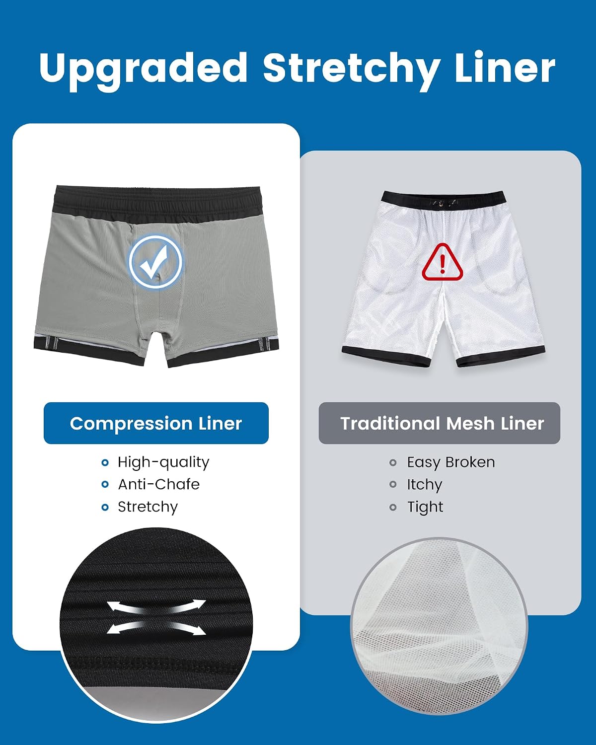 Thumbnail 4 de maamgic Men's Swim Trunks with Compression Liner - Quick Dry, 4-Way Stretch