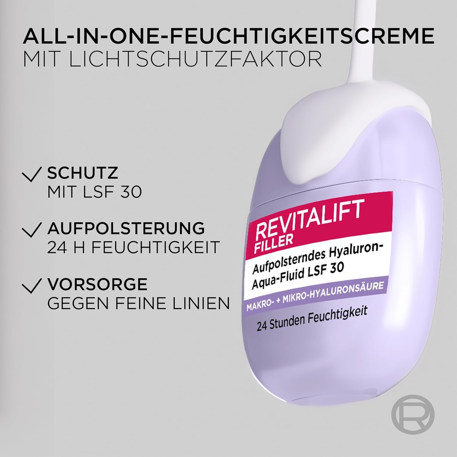 Thumbnail 2 de L’Oréal Paris Hyaluron Aqua-Fluid LSF 30 (Revitalift Filler) Tagescreme mit Hyaluronsäure & Niacinamid, 40 ml