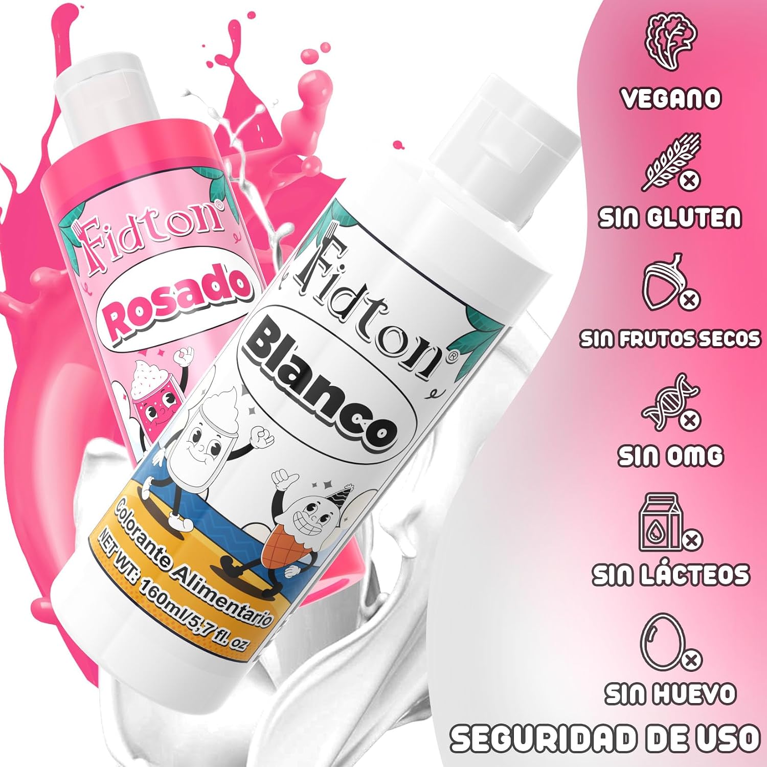Detalle de Colorante Alimentario Macarrone 160ml - Blanco Concentrado 🎨