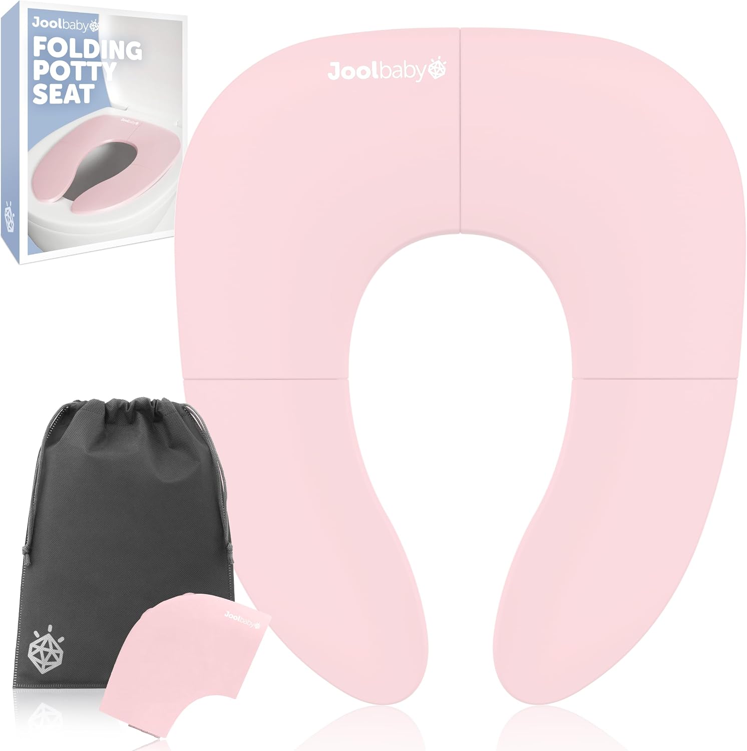 Detalle de Jool Baby Folding Travel Potty Seat (Girls) – Fits Round & Oval Toilets, Pink