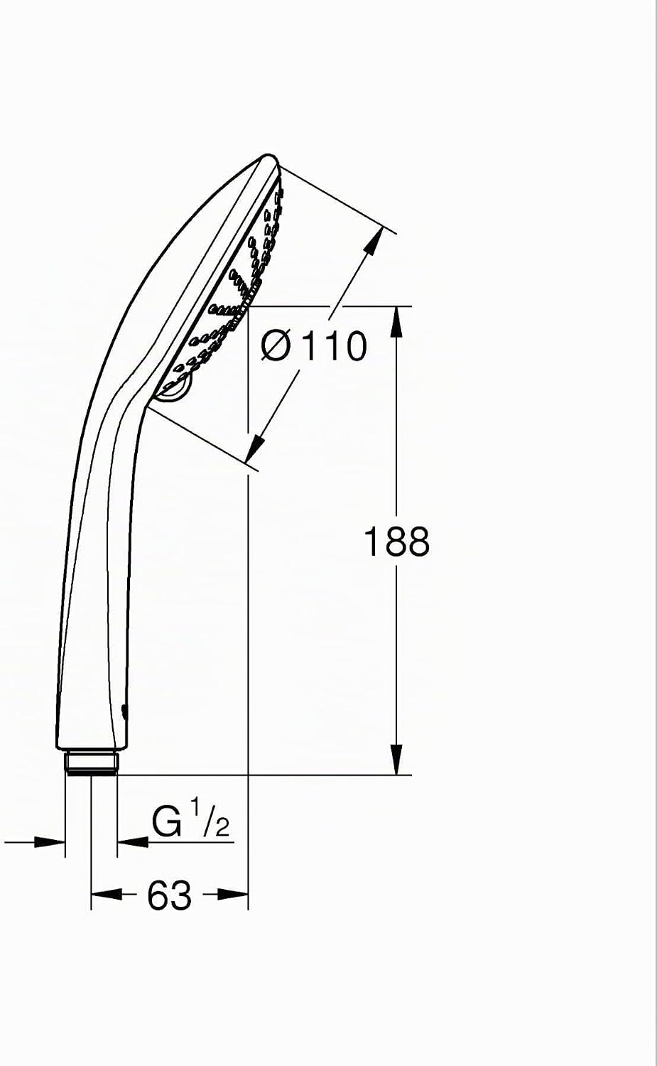 Thumbnail 2 de GROHE Vitalio Joy 110 – Pommeau de douche rond 3 jets, 11 cm, chromé, économie d'eau