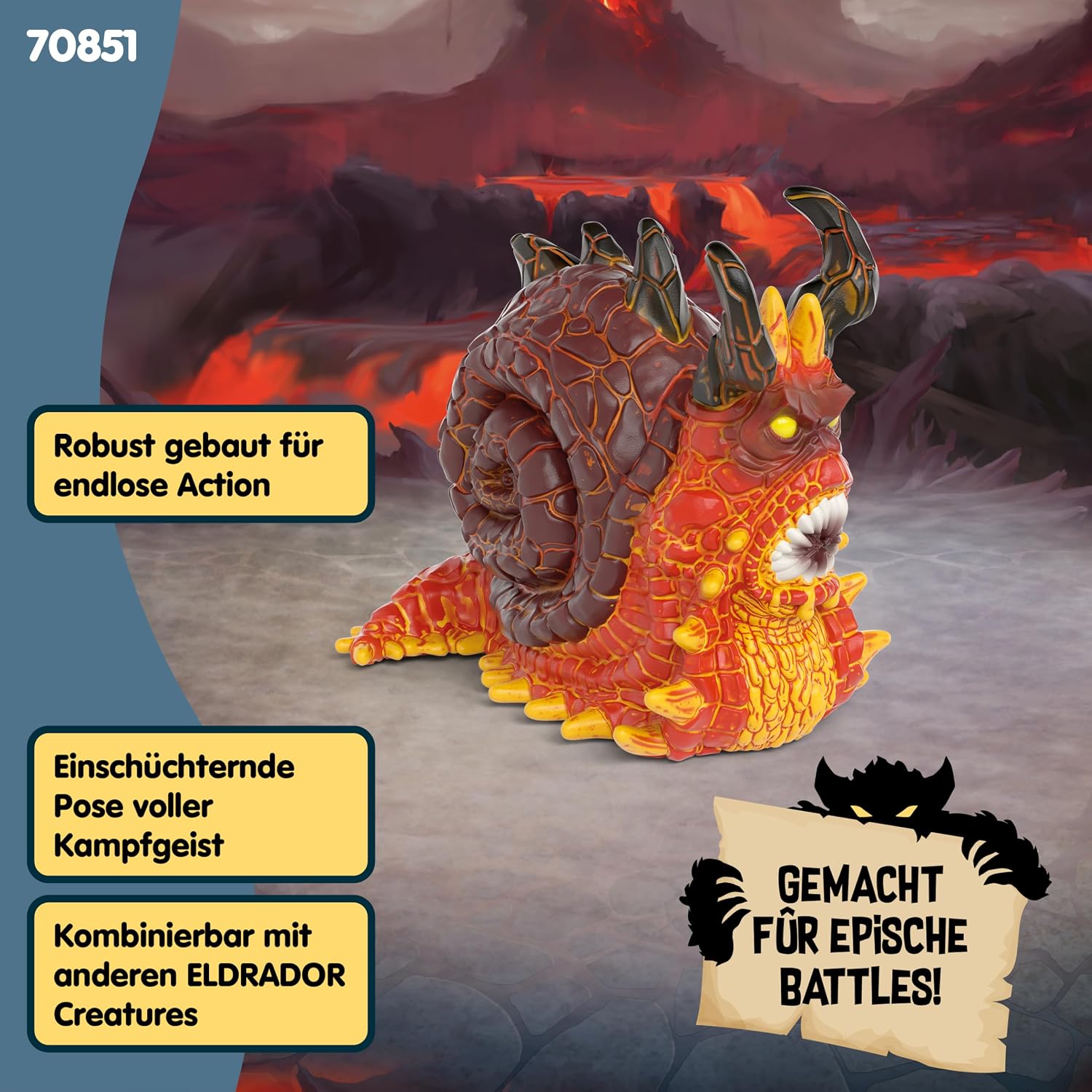 Detalle de Schleich Eldrador Creatures Lavaschnecke 70851 – detailgetreue Monsterfigur zum Sammeln