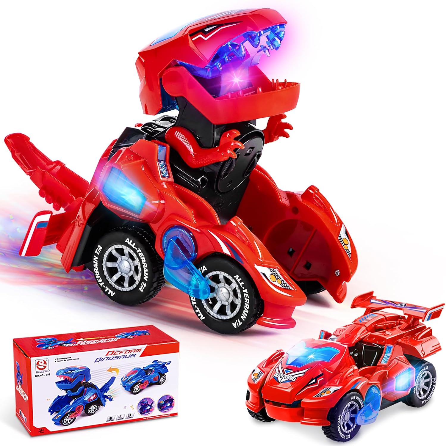 Yellcetoy Dinosaur Transforming Car 8in