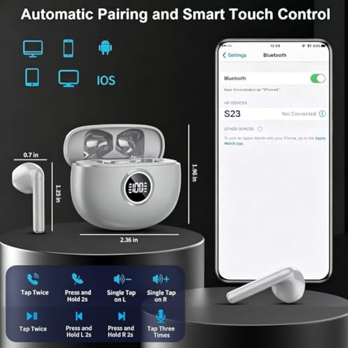Thumbnail 6 de Drsaec Écouteurs Bluetooth sans Fil — Bluetooth 5.3, IP7, 40 h, réduction ENC à 4 micros, USB-C