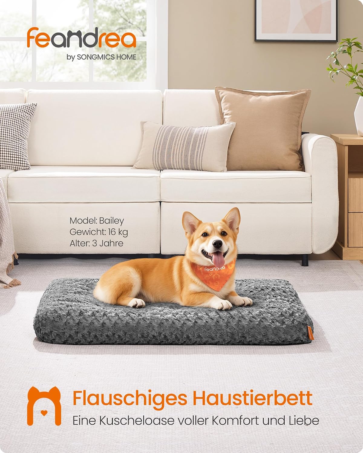 Thumbnail 1 de Feandrea Hundebett L – weiche, waschbare Hundematte 95 × 60 cm, schiefergrau