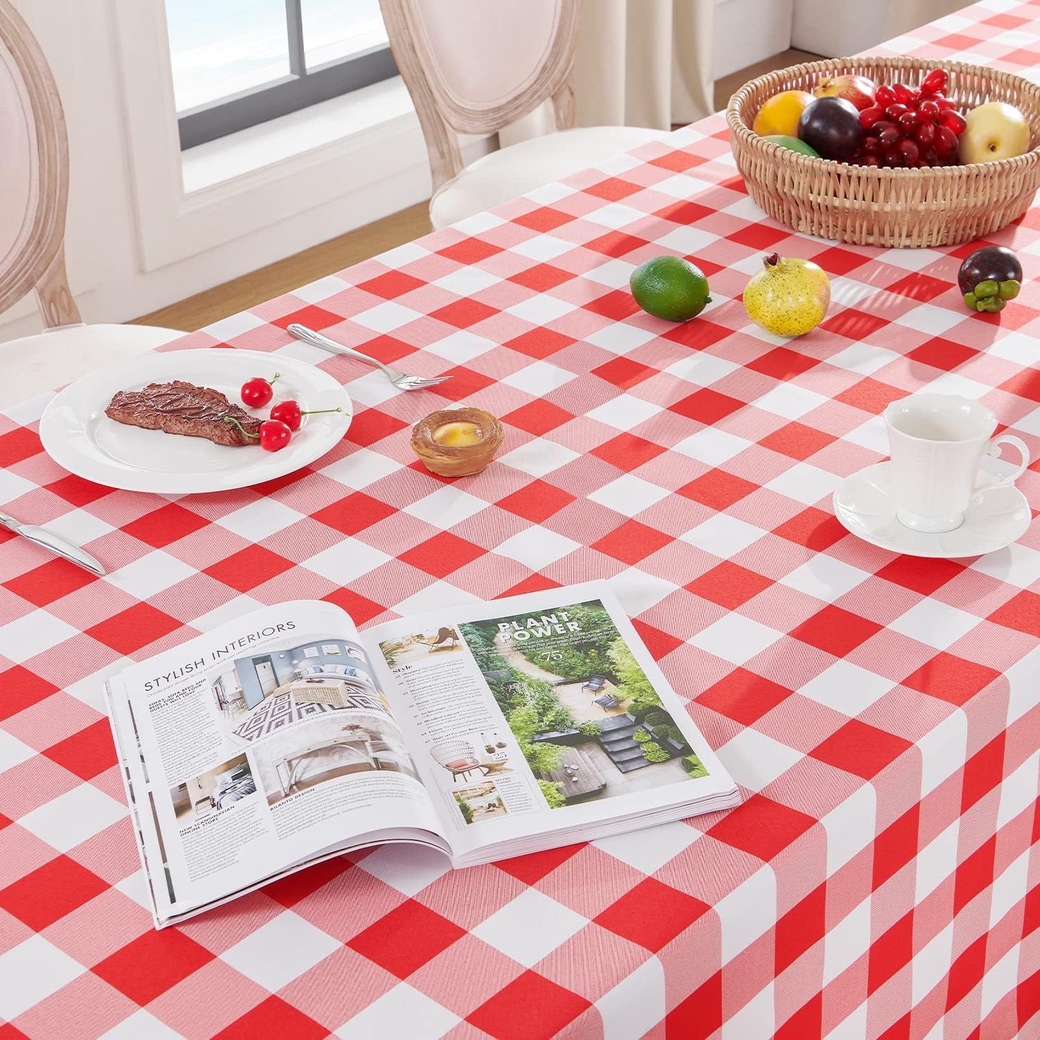 Detalle de Softalker Gingham Tablecloth 60 x 84 in