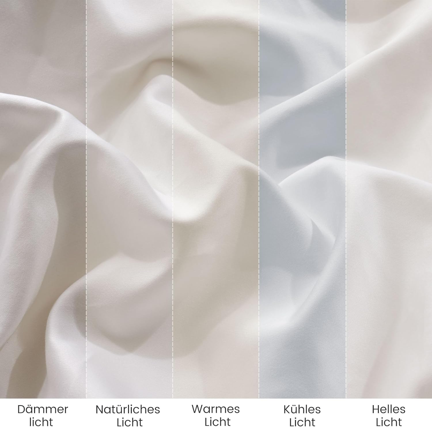 Thumbnail 6 de Ensemble housse de couette Sonive en satin de coton (400 fils) 155 x 220 cm, 2 taies 80 x 80 cm – Blanc