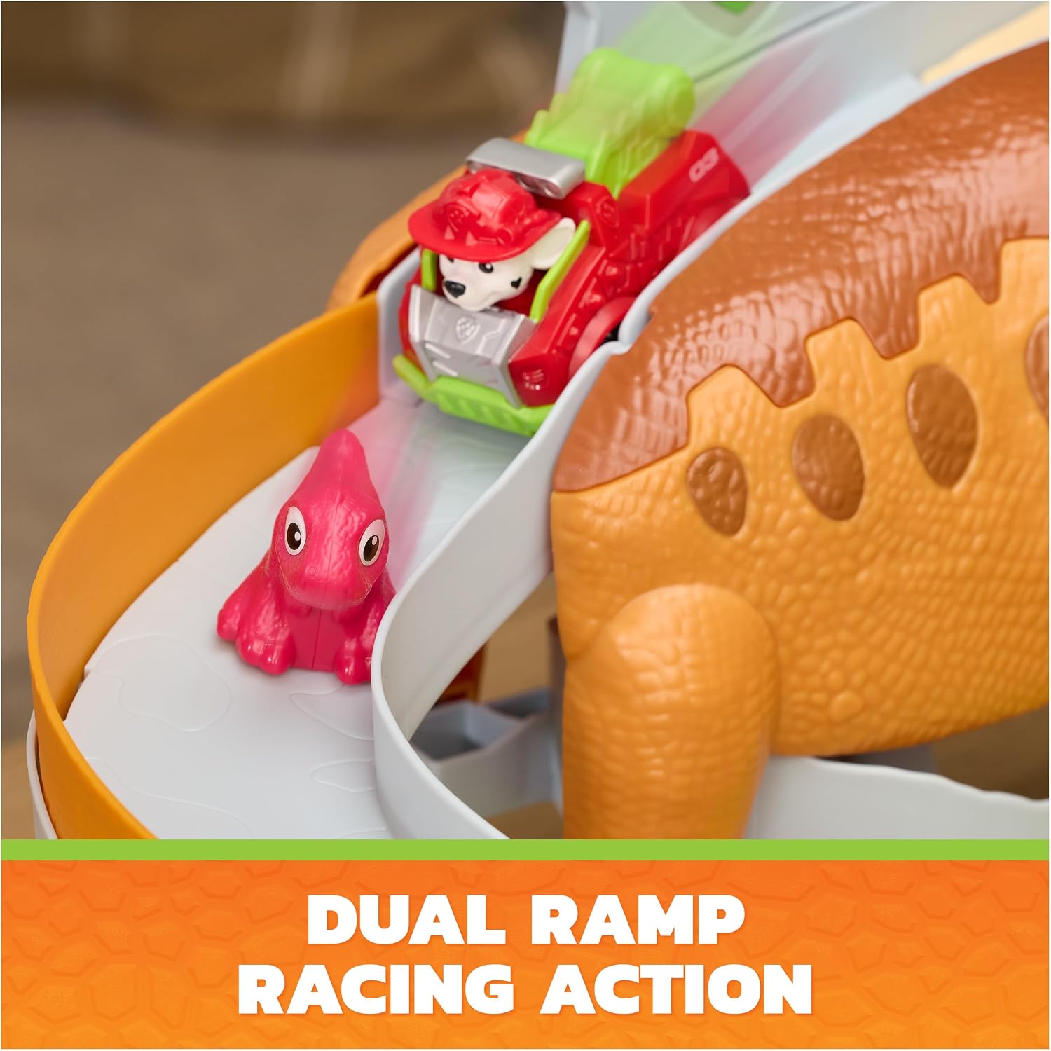 Detalle de Paw Patrol Dino Lift & Race-speelset voor fantasierijke dino-avonturen