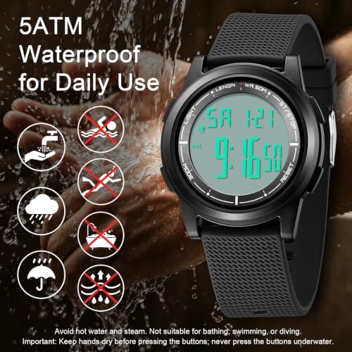 Detalle de HANPOSH Orologio Digitale Uomo Sottile Impermeabile LED: stile sportivo e funzioni essenziali