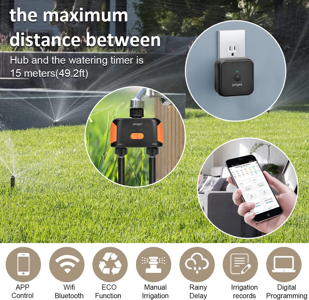 Thumbnail 2 de Temporizador WiFi de Agua para Exteriores con Alexa 🌐