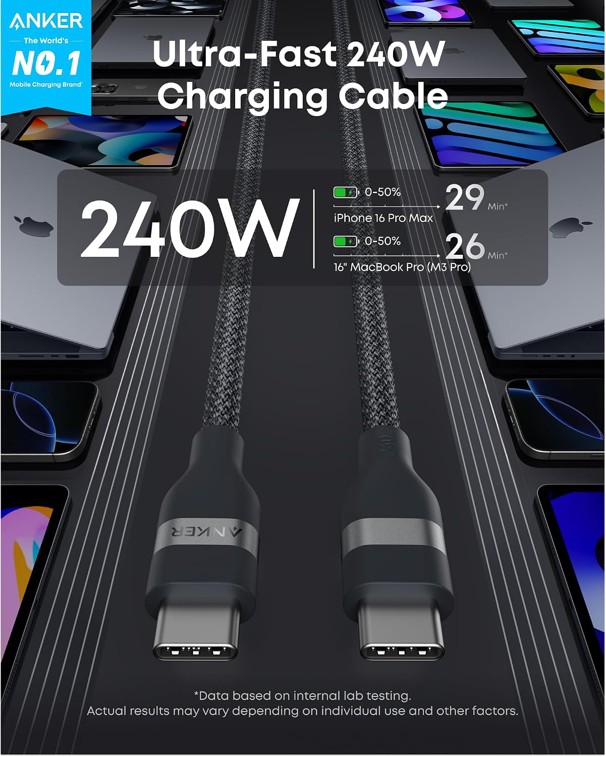 Detalle 2 de Anker Nano 240W USB C Cable ๐