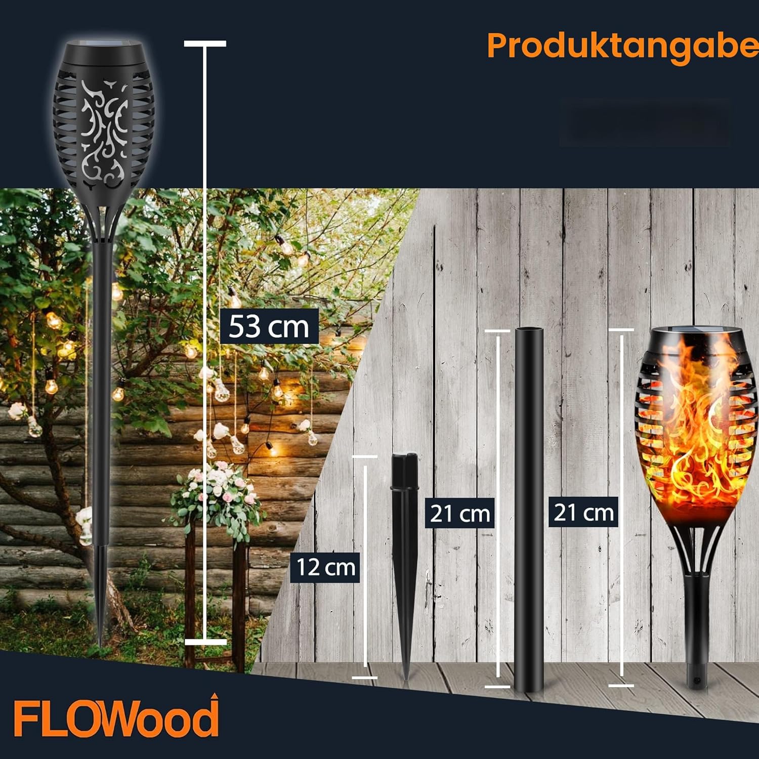 Thumbnail 2 de FLOWood Solarleuchten Außen 6er Set Flame