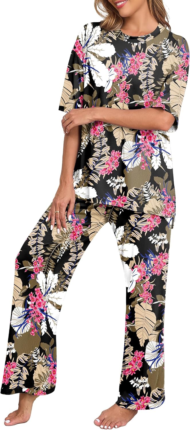 Detalle 2 de PrinStory Womens Pajamas 2-Piece Lounge Set