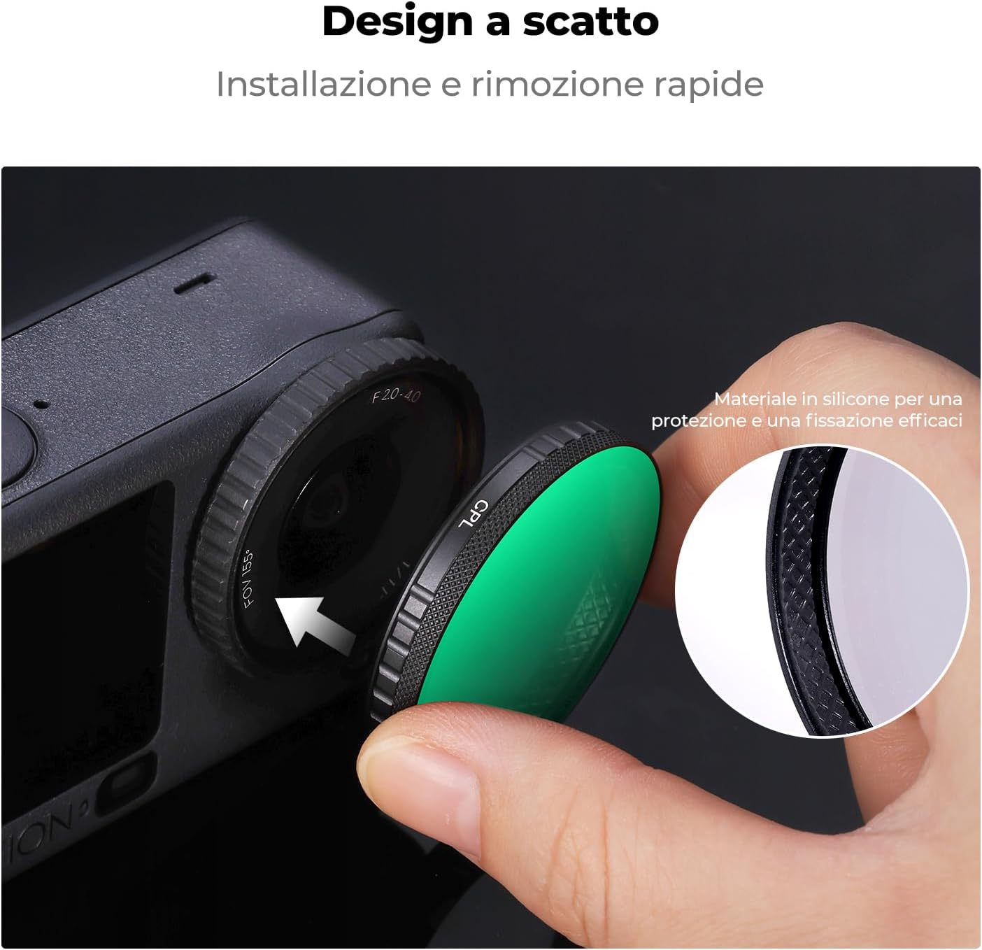 Thumbnail 5 de K&F CONCEPT Filtro CPL per Action Camera