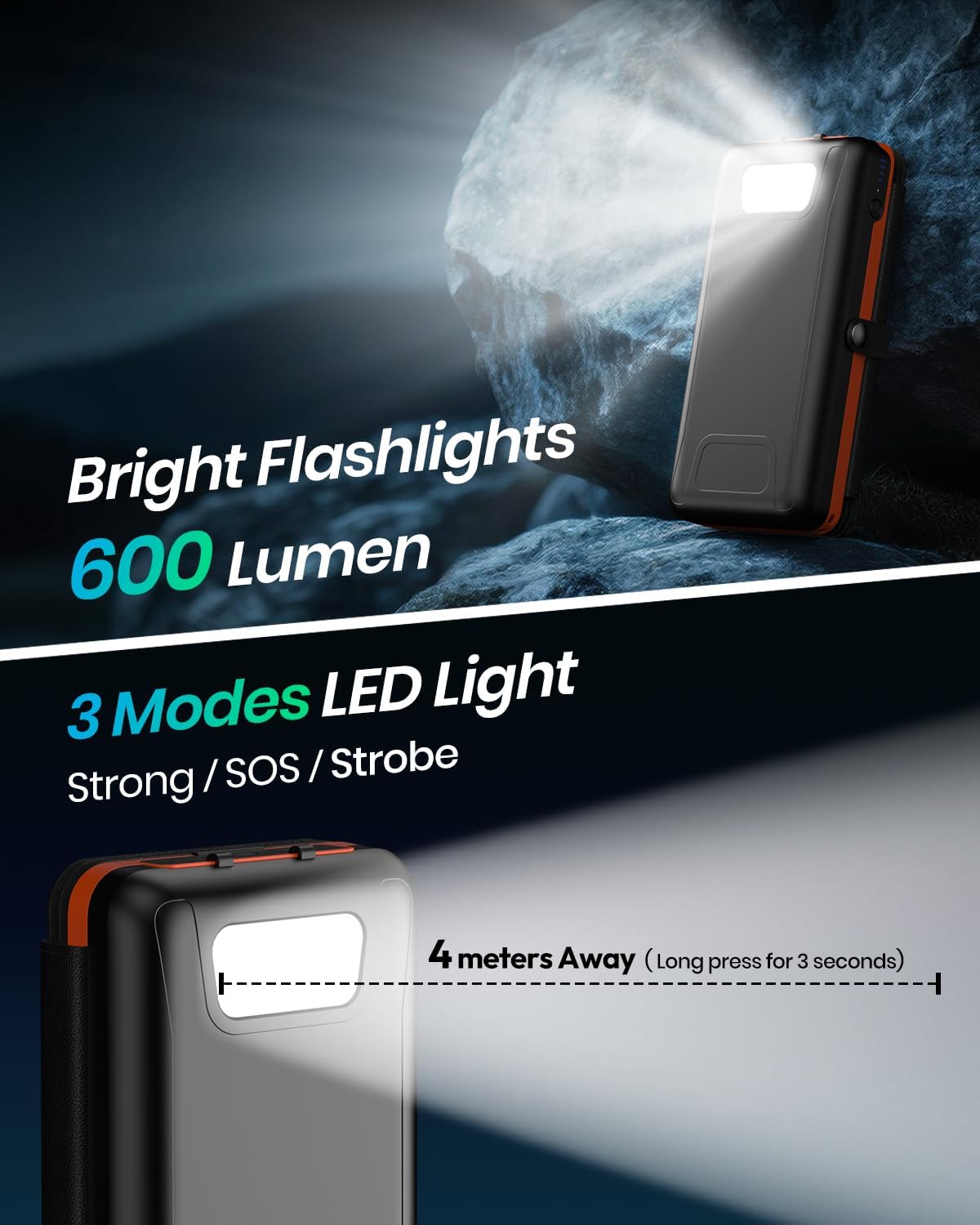 Thumbnail 6 de 20000mAh Solar Power Bank – ADDTOP Solar Charger with 22.5W Fast Charging and 4 Foldable Panels