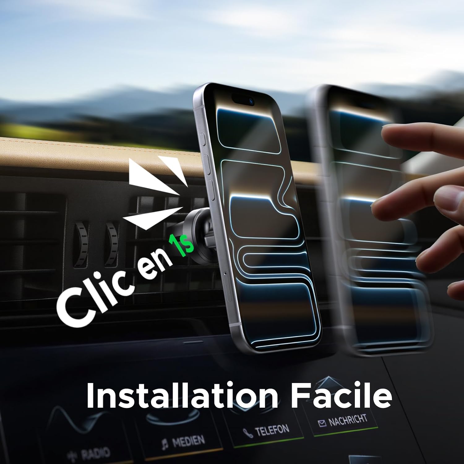 Detalle de UGREEN magnetische autotelefoonhouder voor ventilatierooster met MagSafe