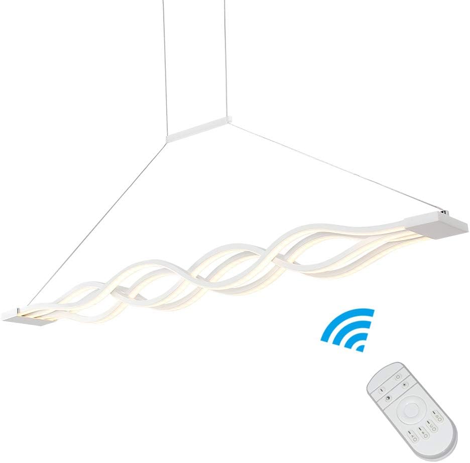 Detalle de LIUSUN LIULU® Suspension LED Dimmable Moderne – Lustre réglable 3000K–6000K pour Cuisine, Salle à Manger et Salon