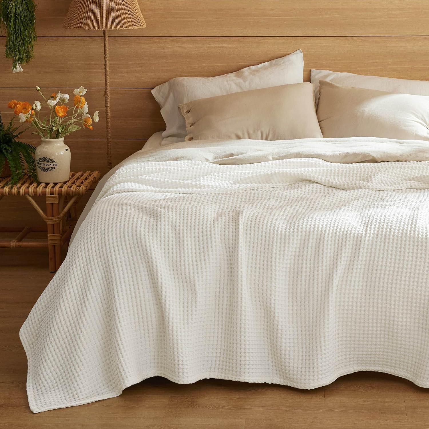 Detalle 2 de Bedsure Cotton Waffle Blanket, Queen