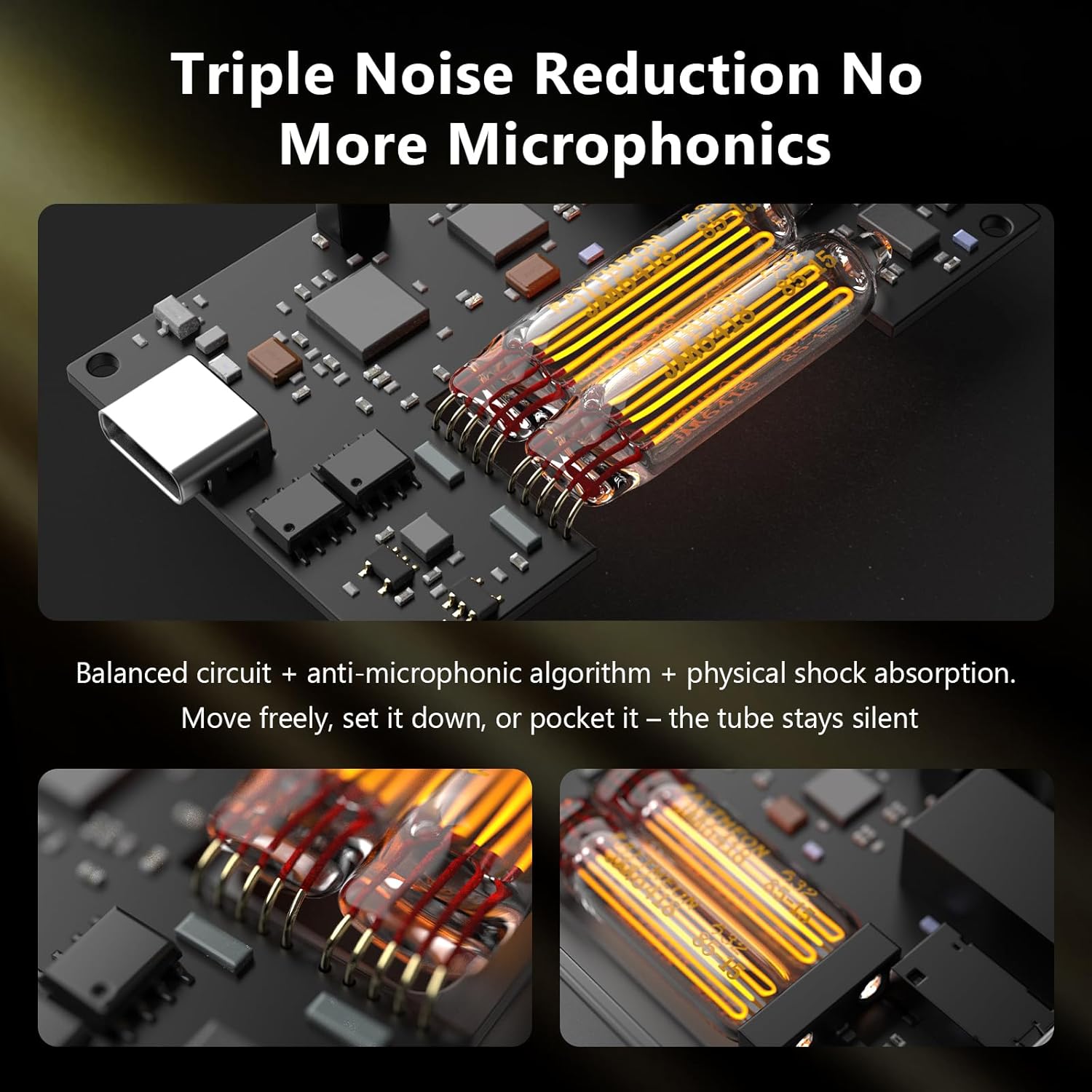 Detalle de HiFiGo MUSEHiFi M3 Ultra Portable Tube DAC Amp with JAN6418 Vacuum Tube