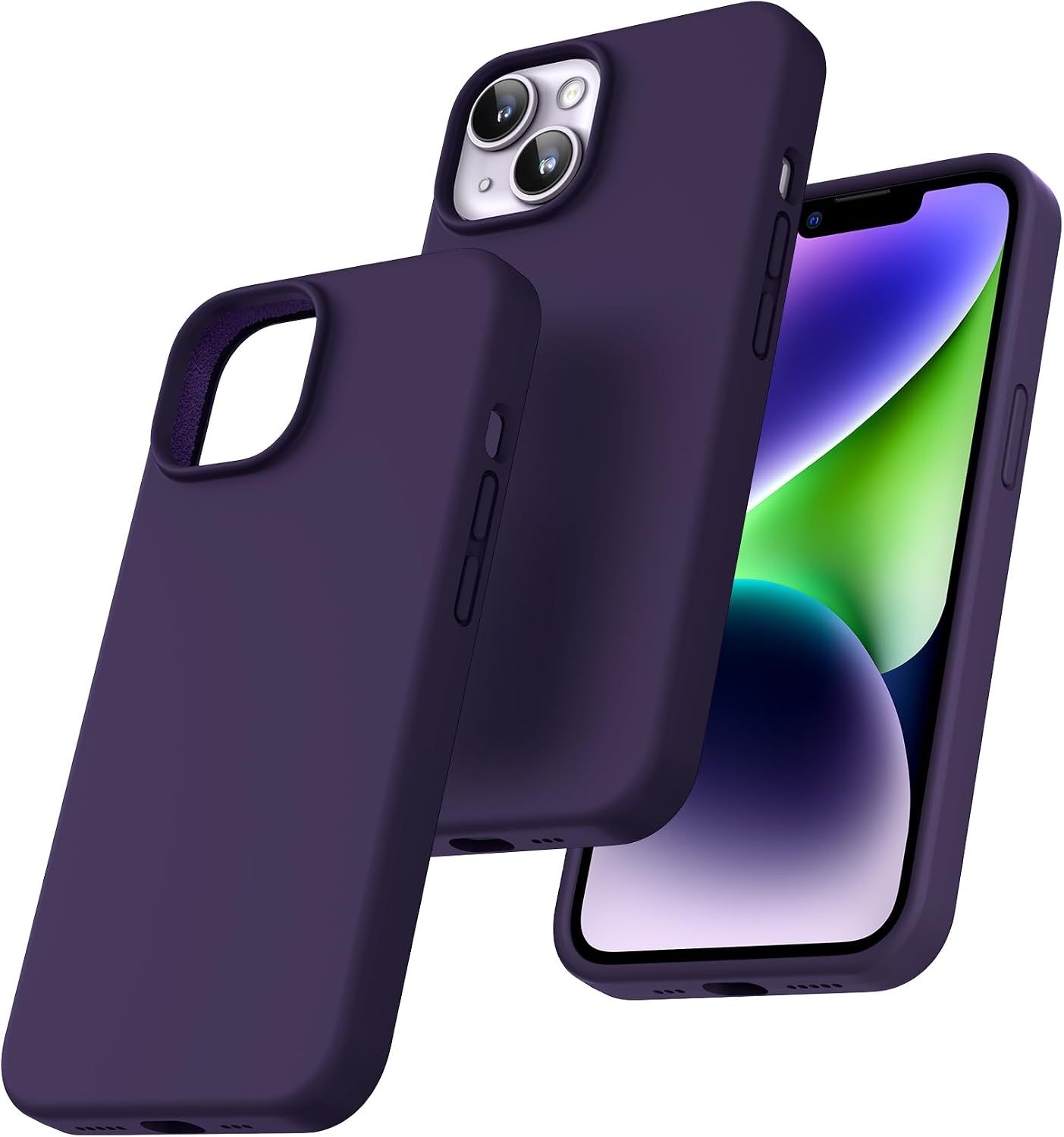 Detalle de TOCOL Silicone for iPhone 14 Case 6.1-Inch Midnight Purple