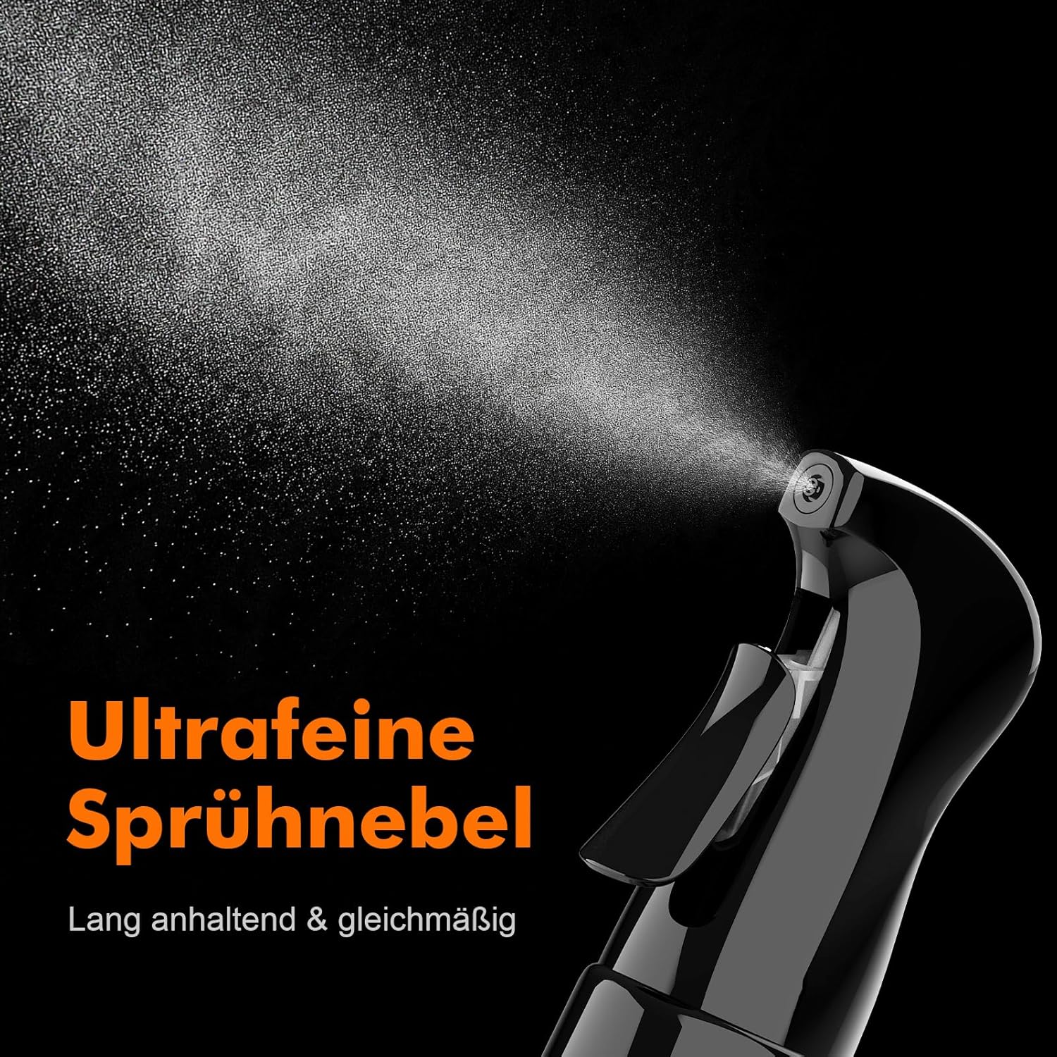 Thumbnail 1 de GRIFEMA Sprühflasche 200 ml Schwarz – Wasserzerstäuber mit 0,2-mm-Präzisionsdüse (BPA-frei)
