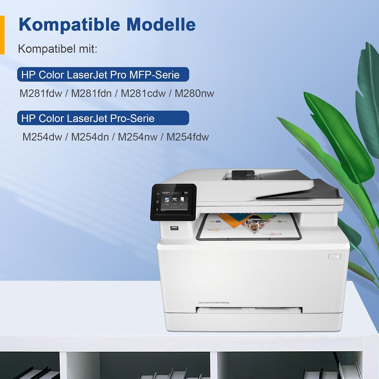 Detalle de Palmtree 203X/203A Toner – Kompatibel für HP Color LaserJet Pro MFP M281fdw & M254/M281 Serien