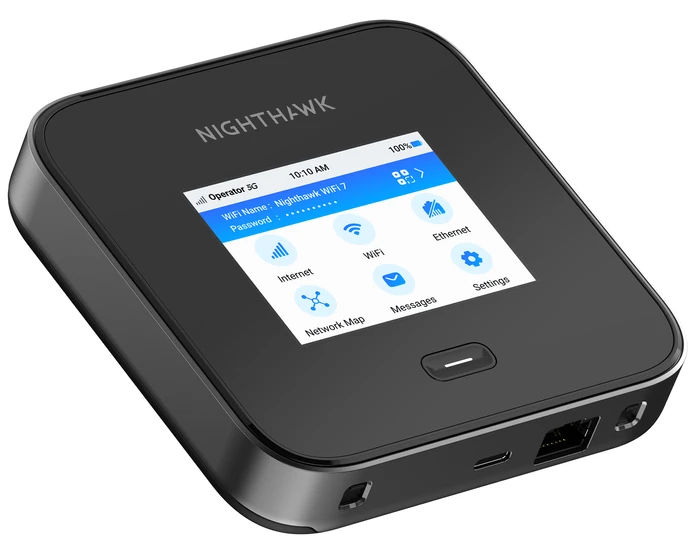 Detalle de Netgear Nighthawk M7 Pro MR7540: mobiler WLAN-Router mit Wi‑Fi 7 und Touchscreen
