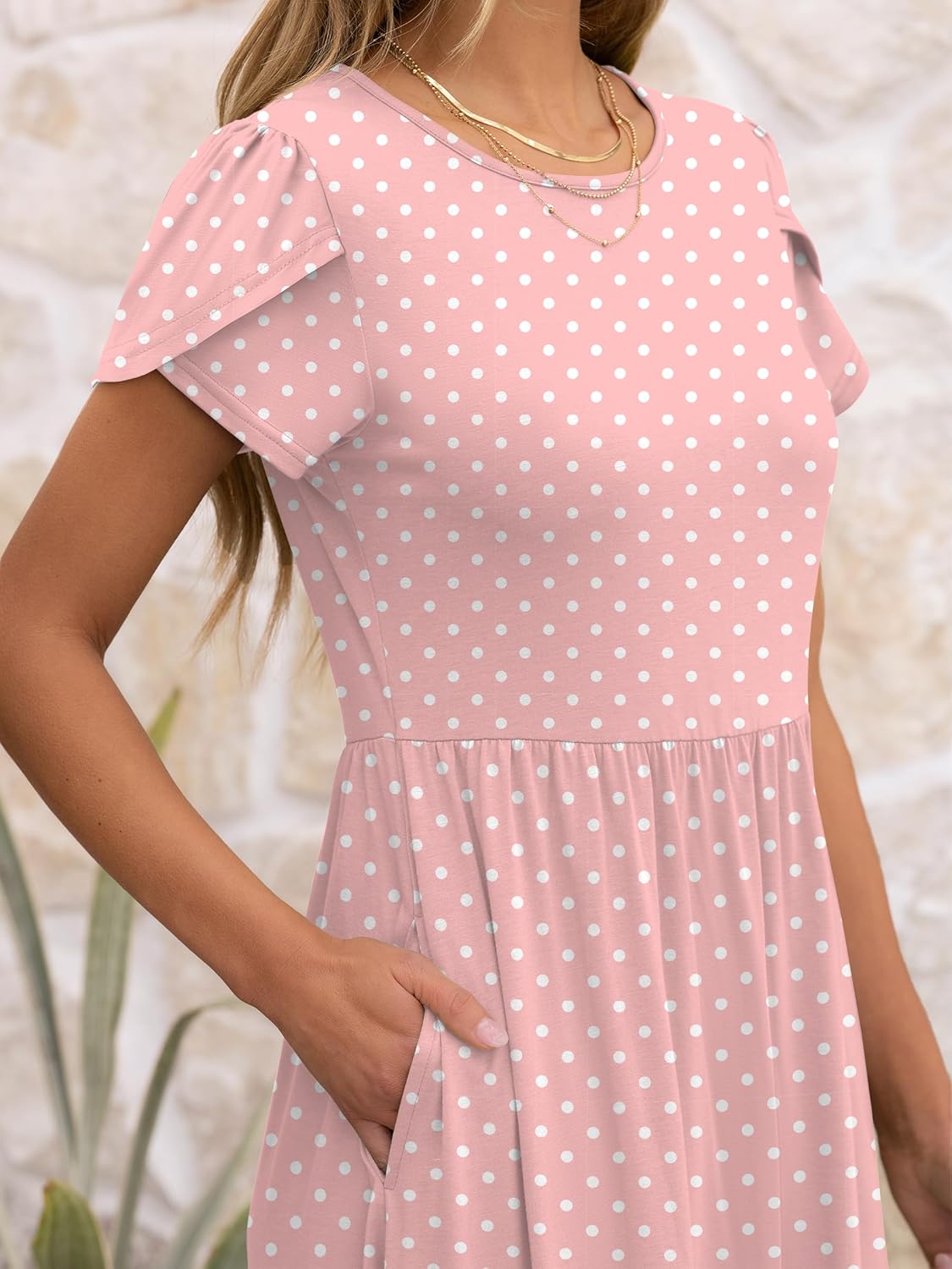 Thumbnail 3 de ANRABESS Women's Summer Short Sleeve A-Line Midi Dress with Pockets