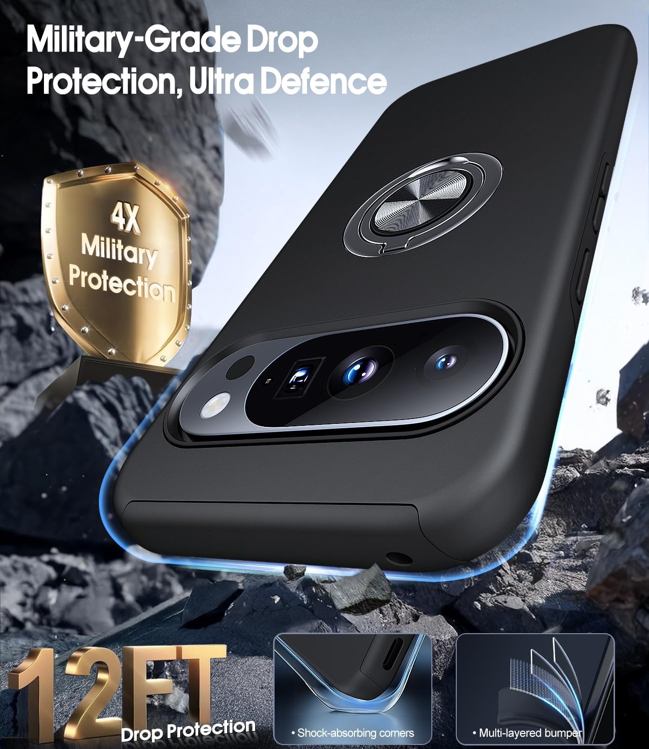 Thumbnail 5 de AOUIA Google Pixel 10 Pro case with 360° ring