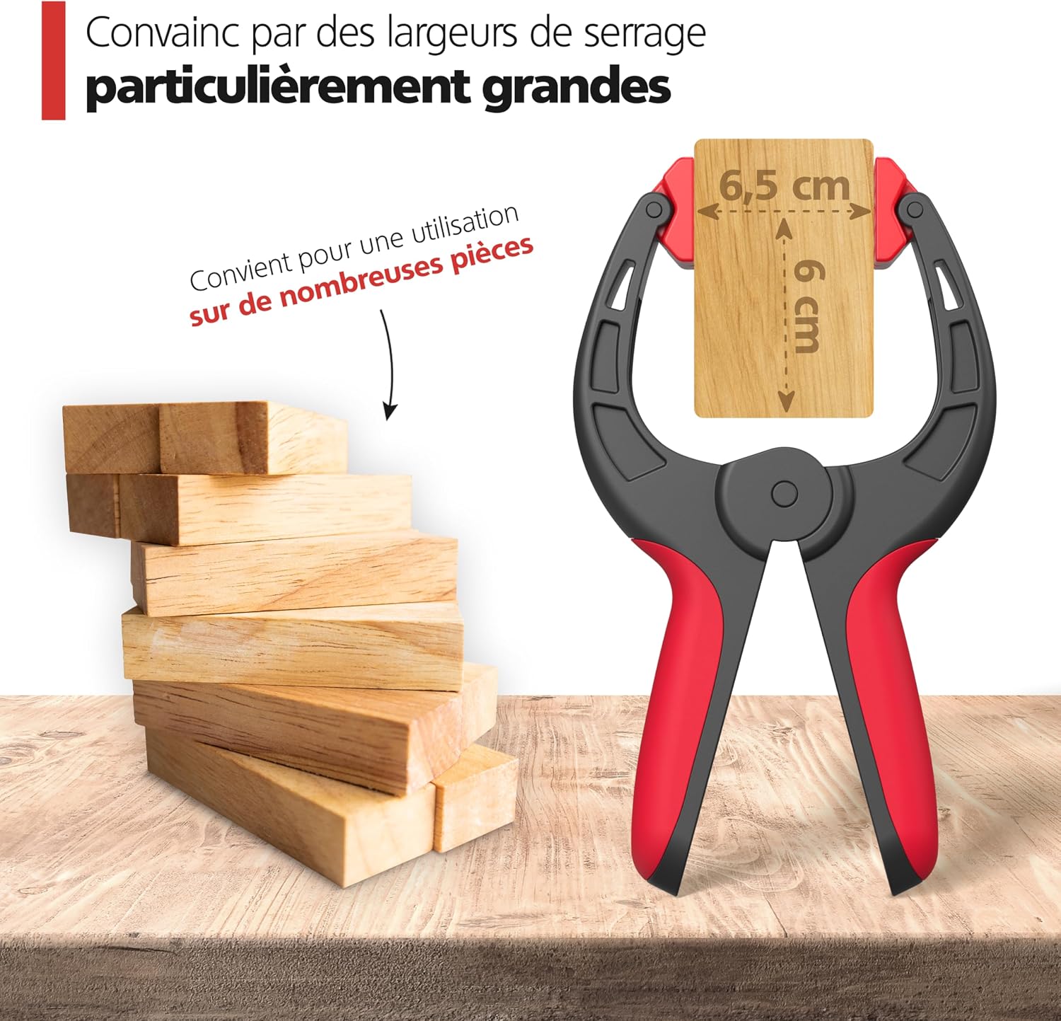 Detalle 2 de Nirox lot de 4 pinces à ressort (serre-joints) avec grande plage de serrage