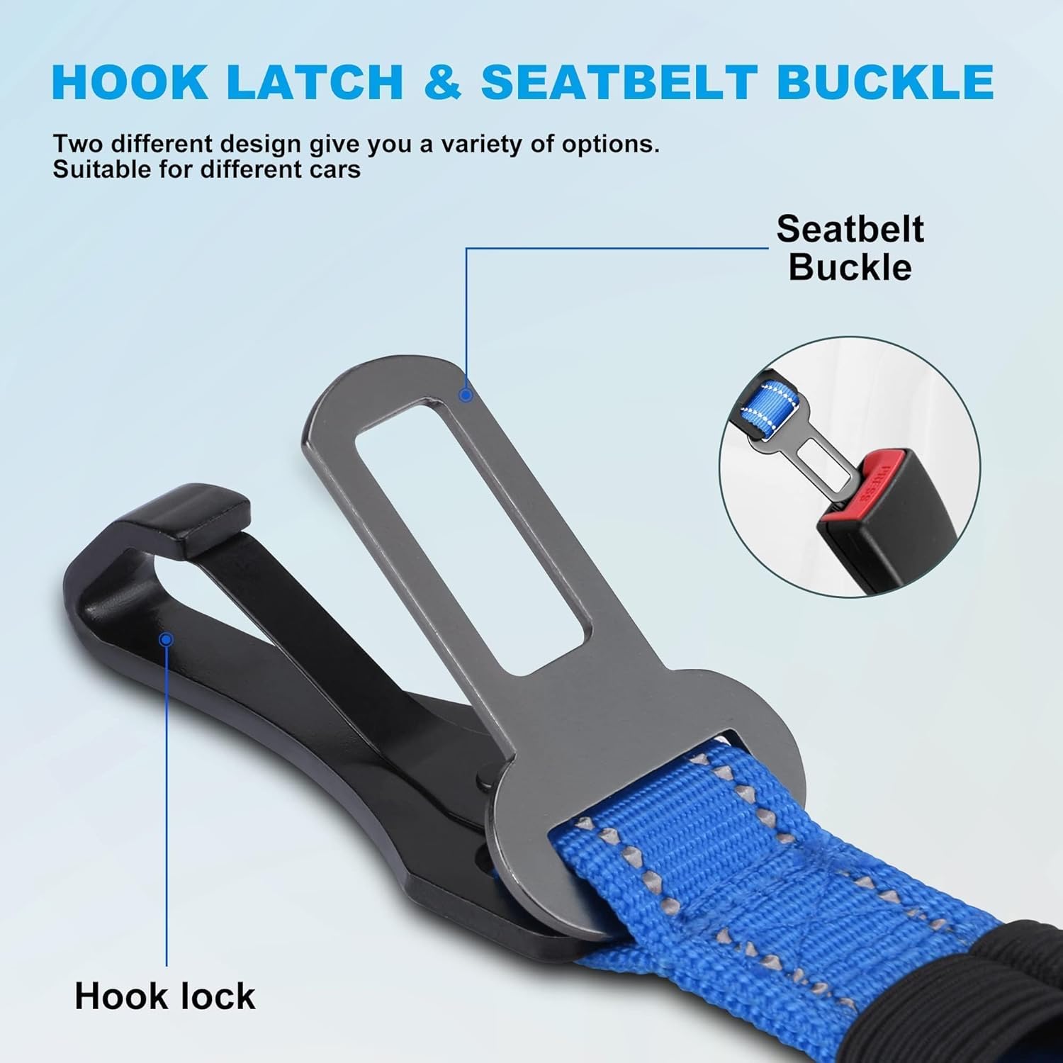 Detalle 2 de IOKHEIRA Dog Seat Belt for Car – Safe, ISOFIX/LATCH Compatible Dog Harness (Blue)