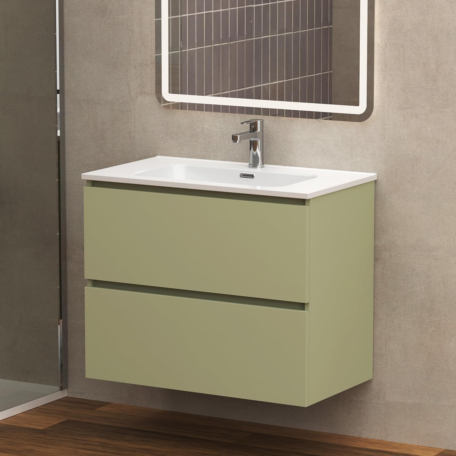 Detalle de Baikal Klay 90 cm Mueble de baño suspendido
