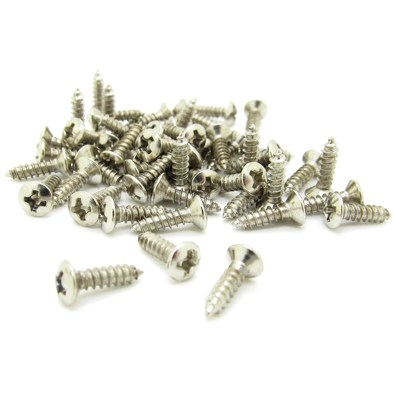 Detalle 2 de JIUWU CA-LSYS082 Guitar Pickguard Screws, Chrome, 2 mm x 12 mm, 100-Pack