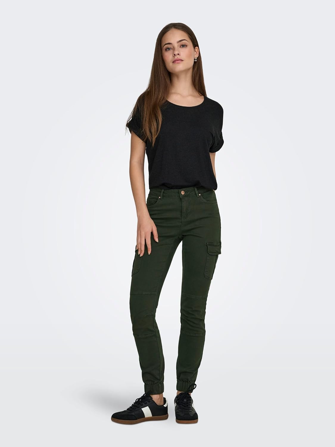 Detalle 2 de ONLY Cargo Trousers ONLMISSOURI Slim Fit – Pantaloni cargo lunghi con elastico alle caviglie