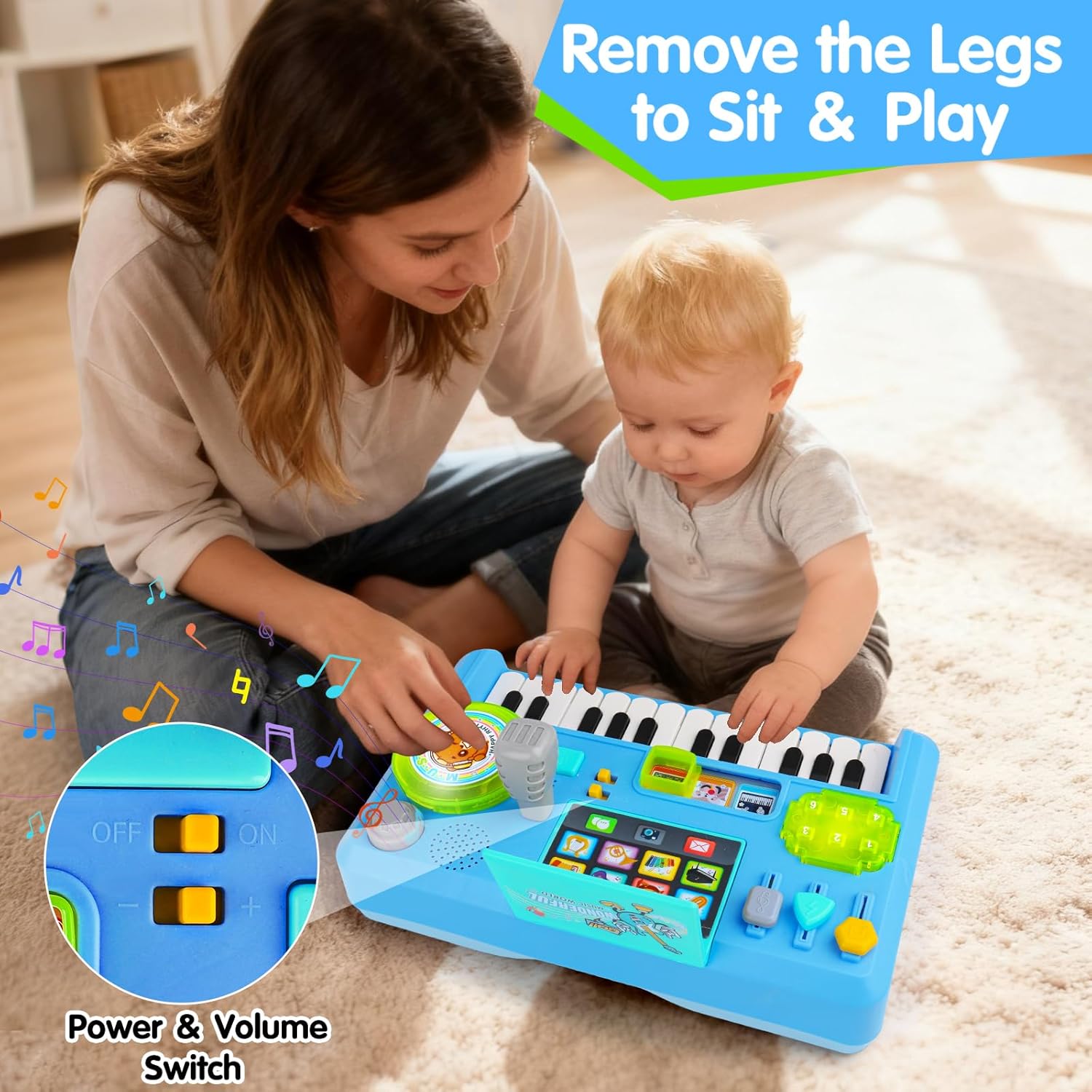 Detalle de Baby DJ Table for Toddlers 1-3: Interactive Musical Piano & DJ Toy