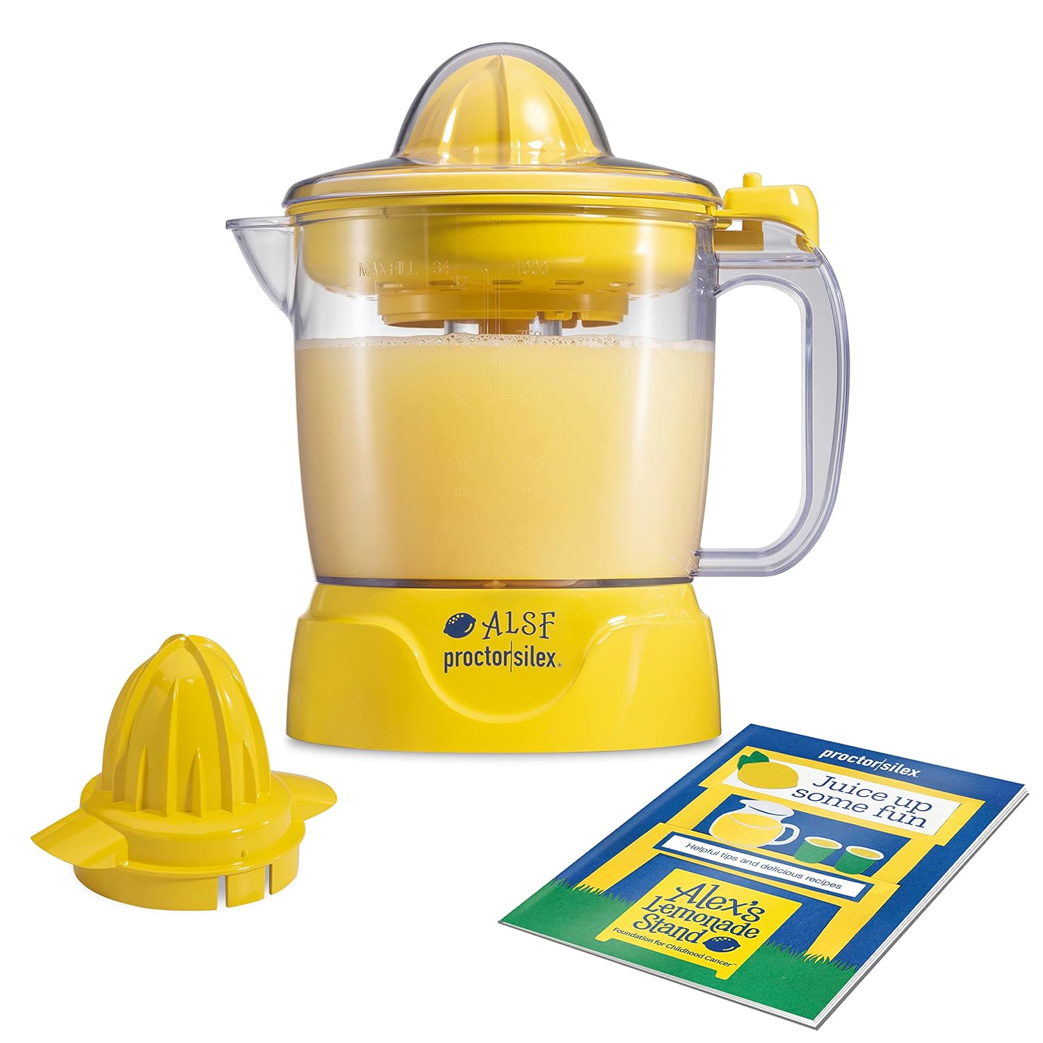 Proctor Silex Alex’s Lemonade Stand Electric Citrus Juicer Machine (Yellow, 34 oz) — 66341
