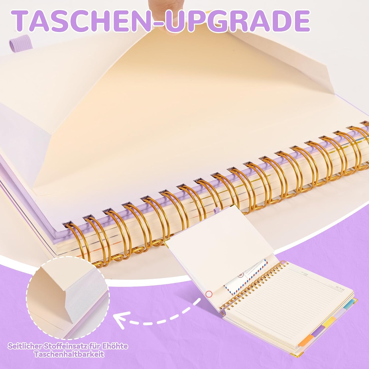 Thumbnail 6 de FREBLASO 5 Subject Notebook with Removable Dividers & Leather Hardcover, 8"x10" Large B5, 300 Pages