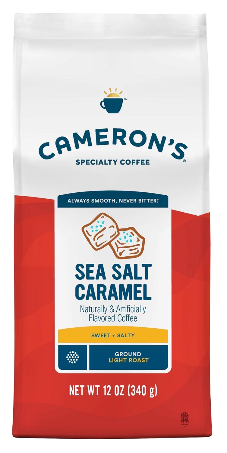 Detalle de Cameron's Coffee Sea Salt Caramel Flavored Ground Coffee, Light Roast, 6-Pack