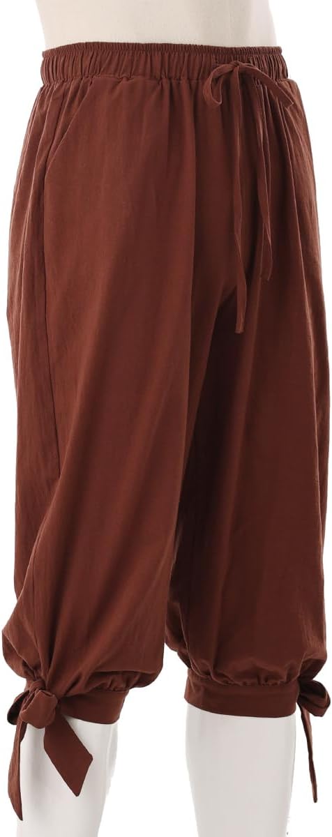 Detalle de COSDREAMER Pirate Pants: Calf Banded Renaissance & Viking Costume Trousers for Men