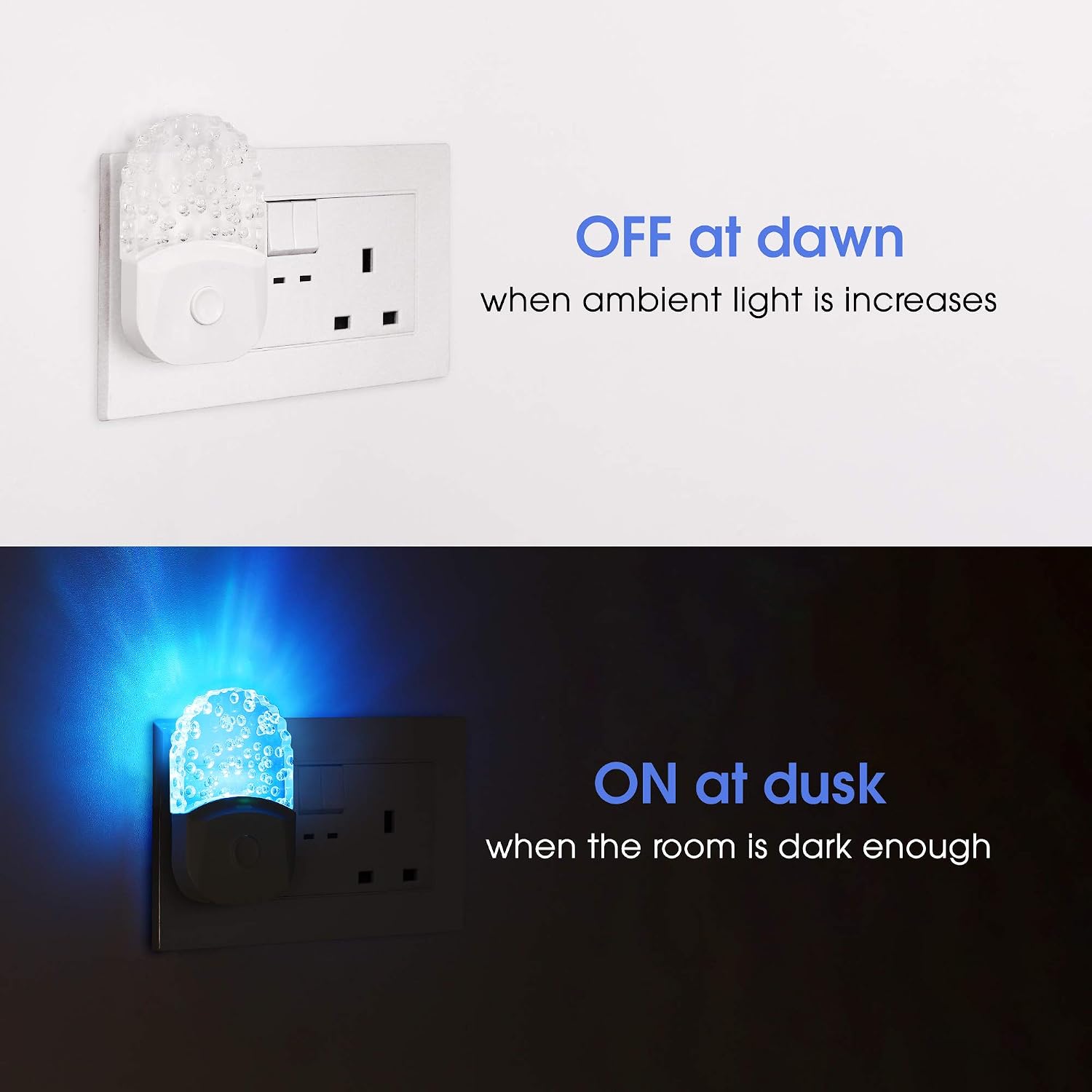 Thumbnail 4 de Emeritpro Night Light Plug in Wall with Dusk to Dawn Sensor – Warm White + RGB (8 Colours), 3 Lighting Modes, 0.5W Low Energy