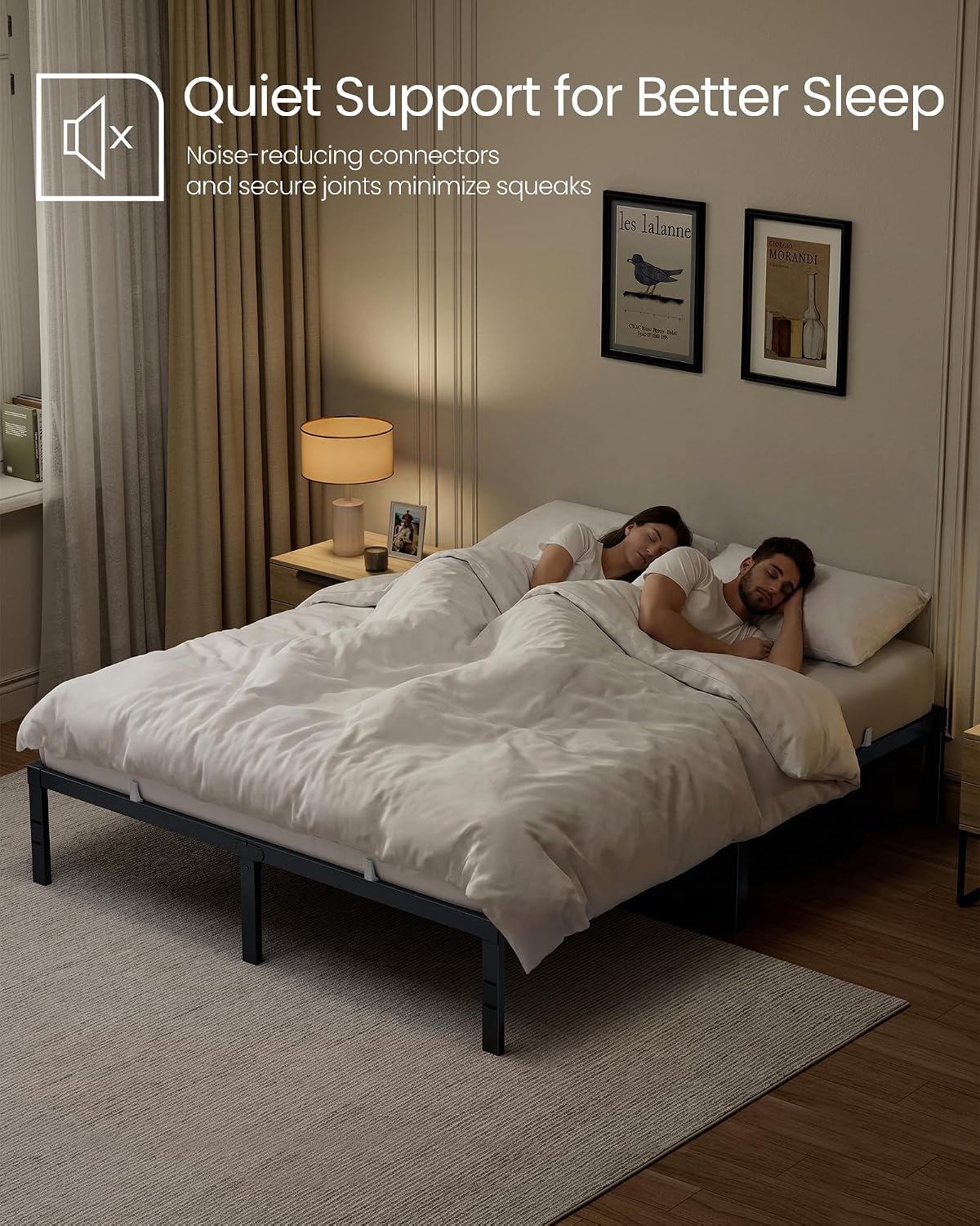 Thumbnail 6 de VASAGLE Queen Metal Bed Frame, 14 Inches Tall