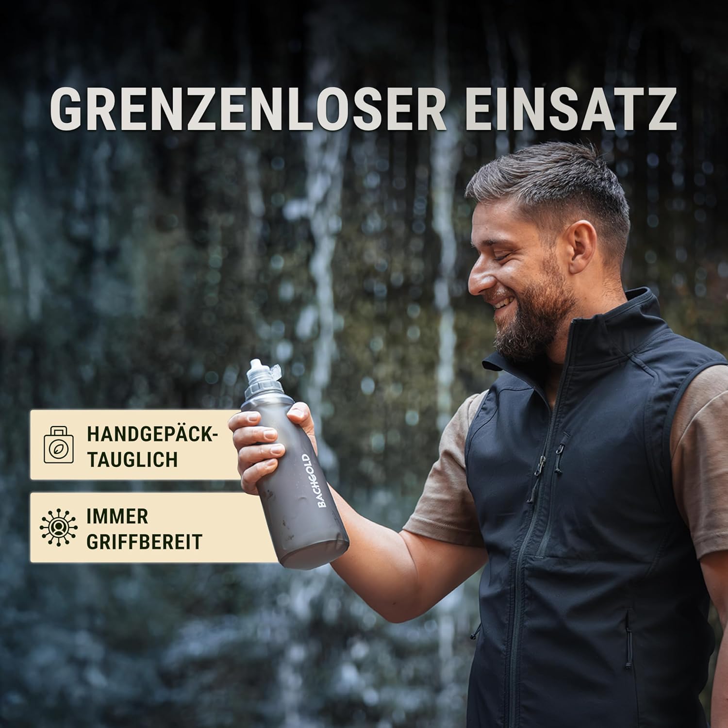 Thumbnail 6 de BACHGOLD Bachgold® Squeeze Wasserfilter Outdoor (Grau, 1000 ml) – ultraleichter Trinkwasserfilter mit Virus-Filtration