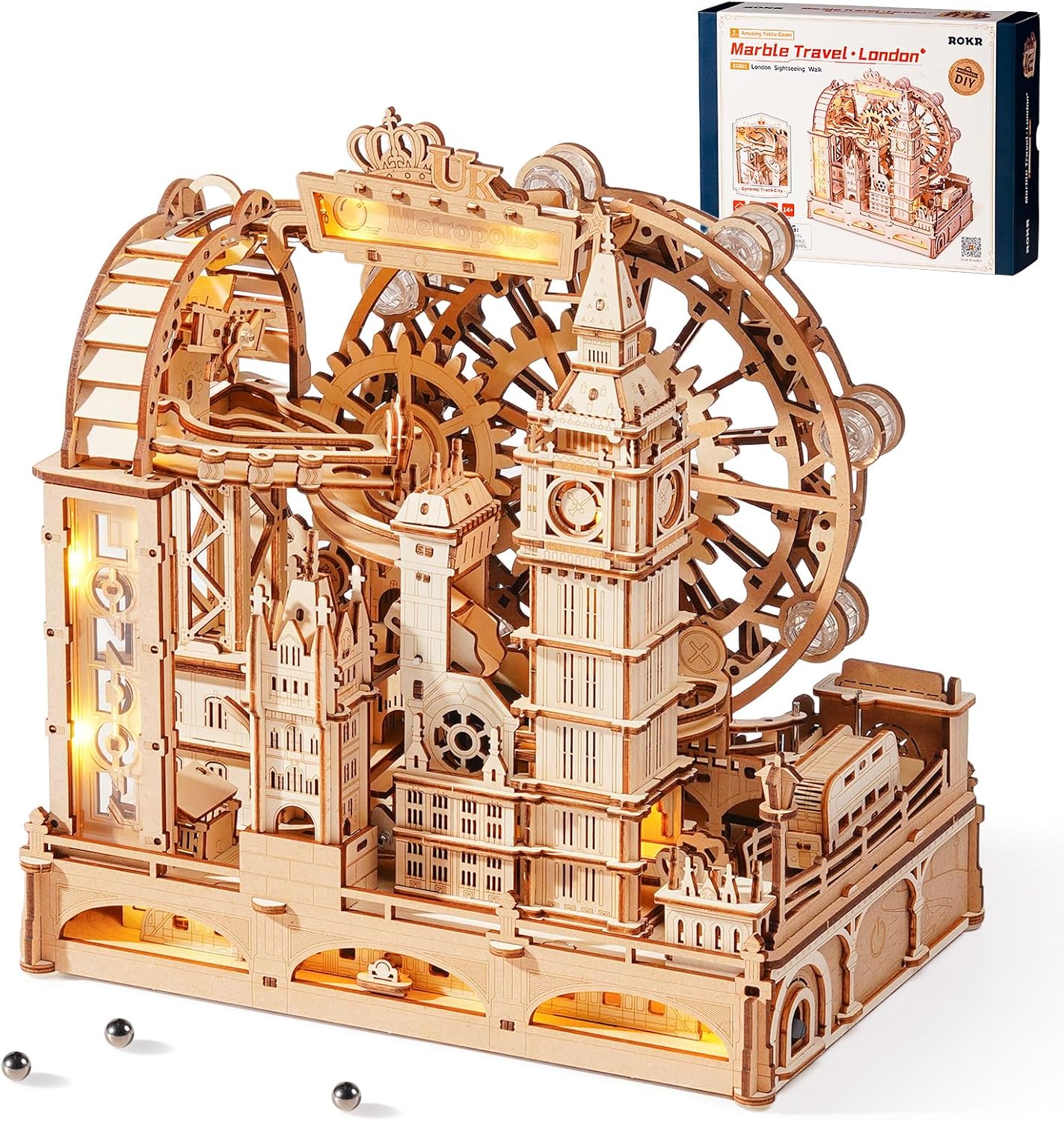 Detalle de ROKR Marble Travel London Puzzle de Canicas 3D